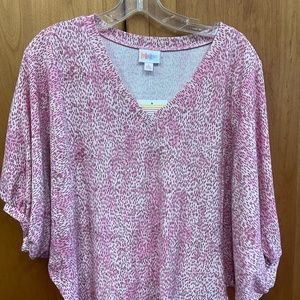 New Lularoe RENEE Pink Flowy BALLOON DOLMAN Sleeve Top Small NWT